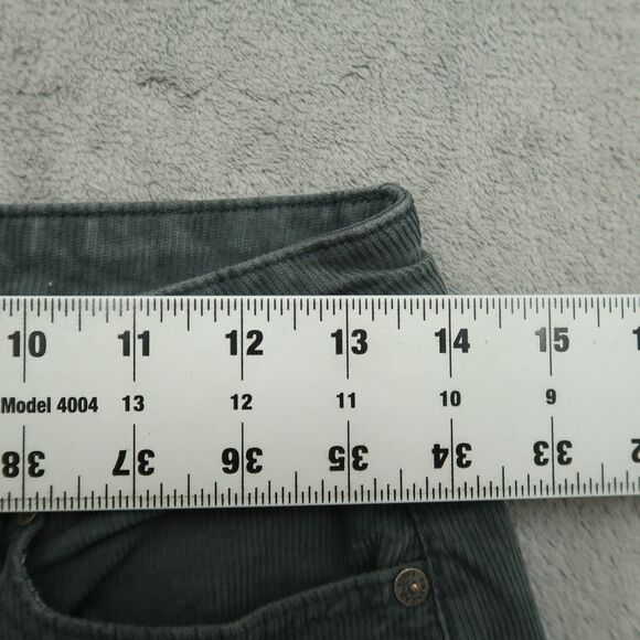 American Eagle Mom Jeans Women's 4R Green Mid-Rise Straight Corduroy 27" Inseam - Picture 3 of 16